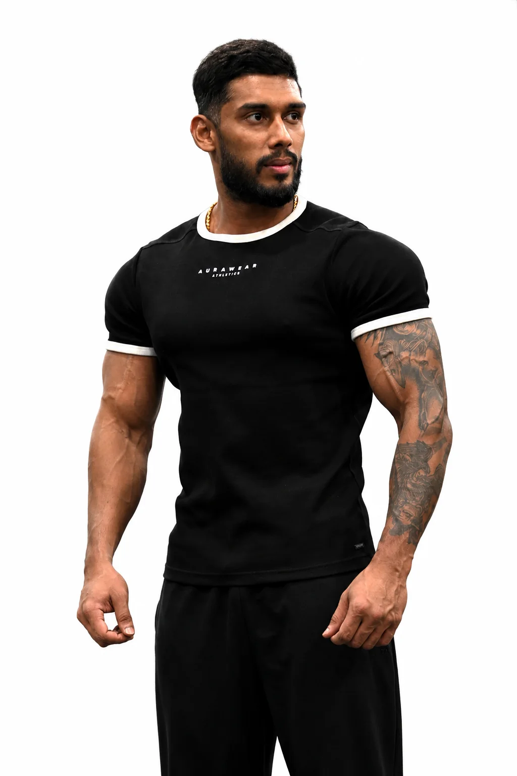 1009 - Aura Athletic Tee - Jet Black - Image 5
