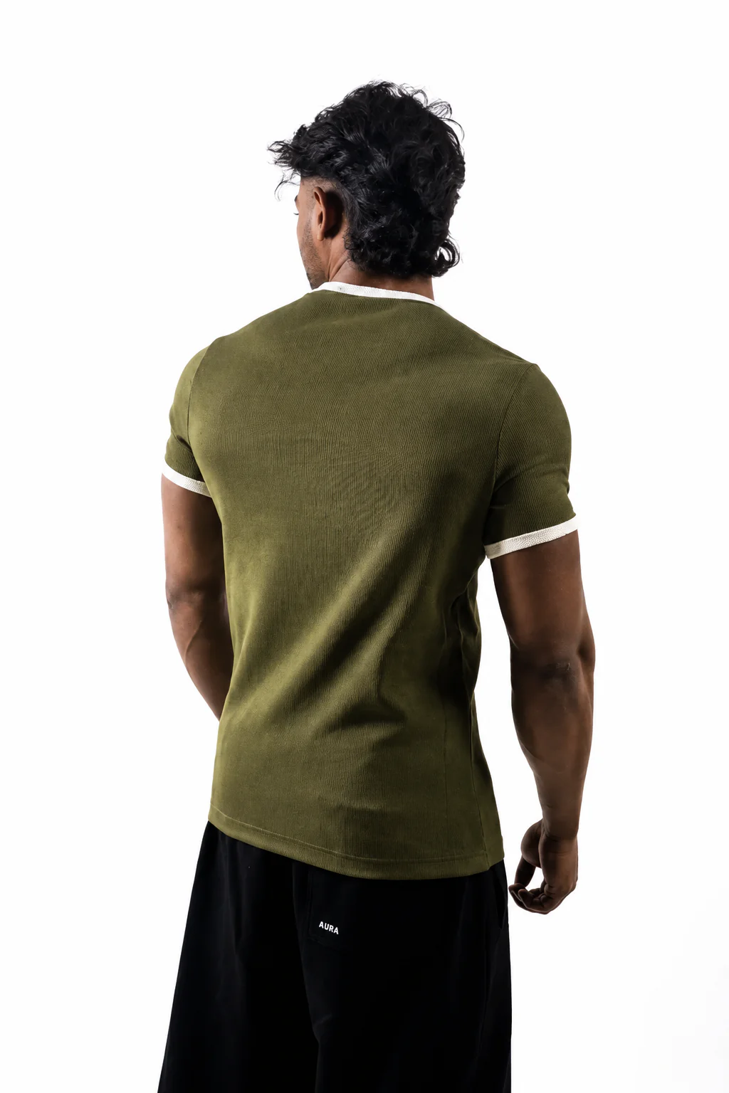 1009 - Aura Athletic Tee - Olive - Image 3